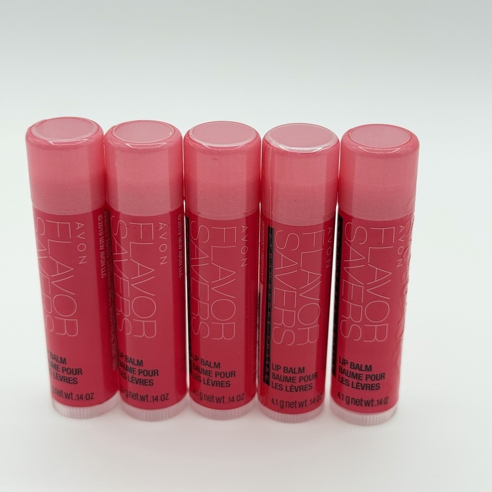 Lot of 5 - Avon Flavor Savers Lip Balm STRAWBERRY Fresh Discontinued Retired!